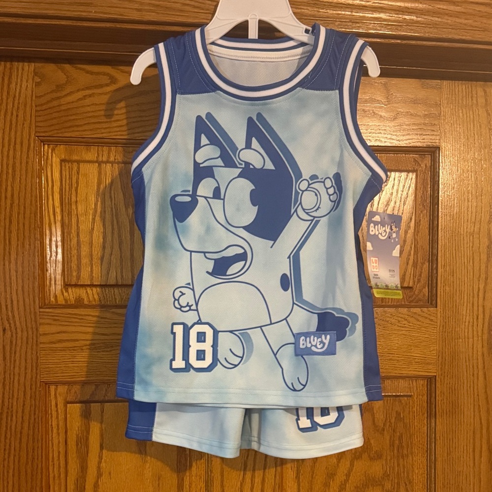 Blue Character Kids Tank Top and Shorts Set